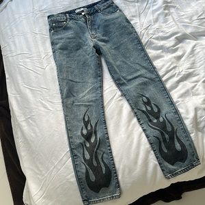 Adika Jeans with black flames